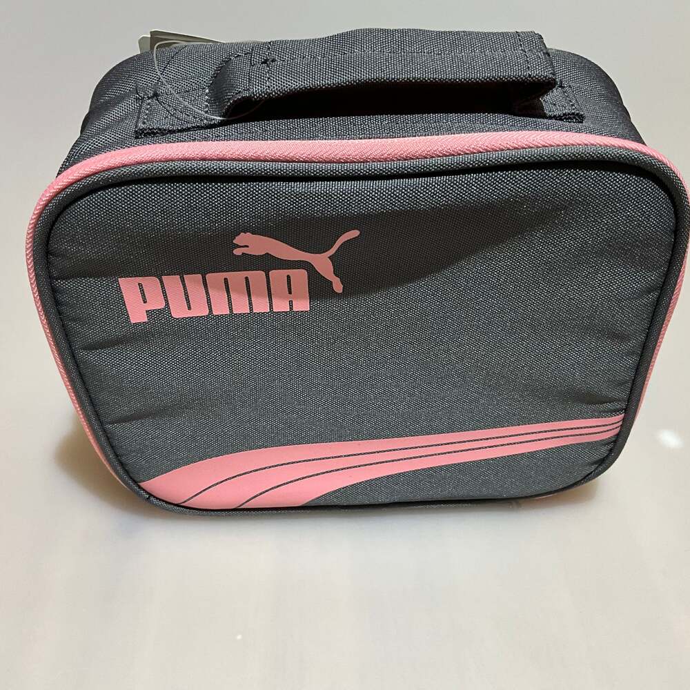 PUMA Insulated Lunch Box, Dark Gray & Pink, Brand New with Tags - Picture 1 of 9